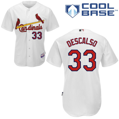 Daniel Descalso #33 MLB Jersey-St Louis Cardinals Men's Authentic Home White Cool Base Baseball Jersey